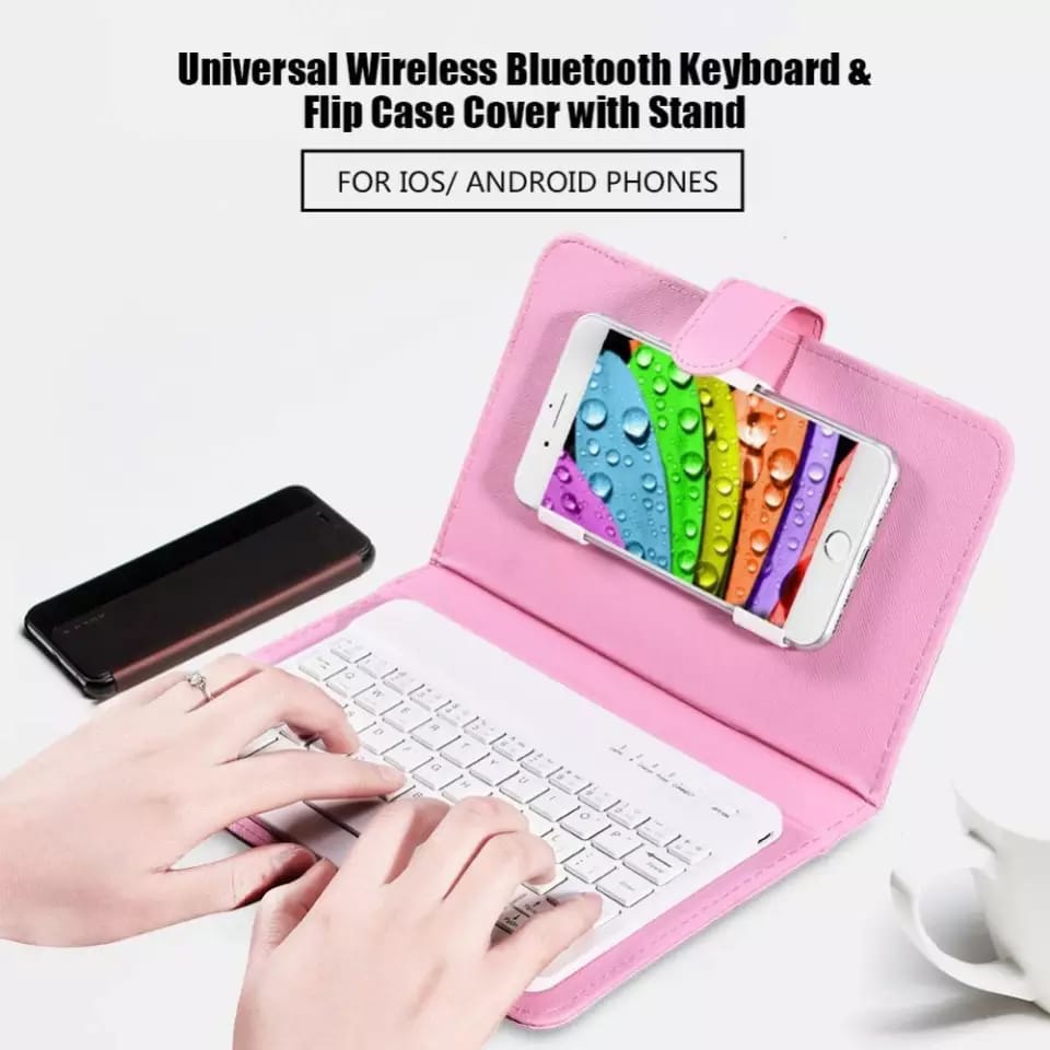Multifunctional Bluetooth keyboard and leather case pouch cover for cell phone 